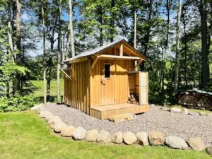 Wood burning sauna