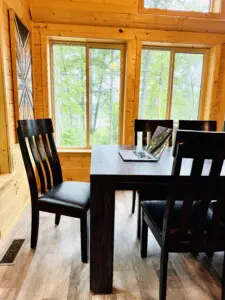 Spacious desk setup in remote work cabins Wisconsin at Cattail Cottage on Lower Holly Lake. Spacious desk setup in remote work cabins Wisconsin at Cattail Cottage on Lower Holly Lake.